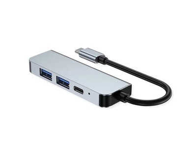 Dokovacia Stanica USB Typ C, HDMI,USB-A 3.2, USB-A 2.0, PD 100W, 4K@30Hz, 0.1m, čierna/sivá