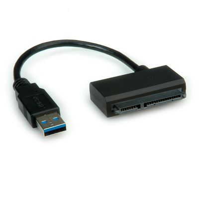 Káblový adaptér USB 3.2 Gen 1 na SATA 6.0 Gbit/s, 0.15m, čierny