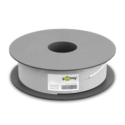 Kábel koax. návin 100m, RG59, 75 Ohm, 2x tienený, 100 dB, 6.9mm, CCS, biely