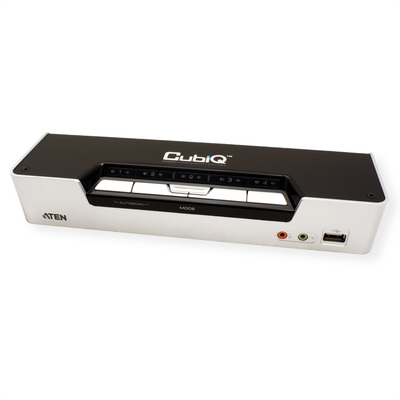 KVM switch/prepínač 4PC, HDMI, USB, audio, USB hub2.0