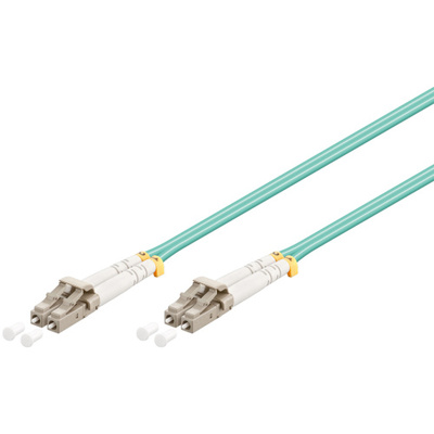 Fiber kábel LC-LC, 3m Duplex OM3(50/125µm), LSOH, 2.8mm, tyrkysový