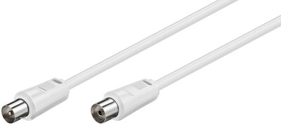 Kábel anténny, koax TV M/F predlžovací 5m, 75 Ohm, <70dB, 2x tienený, CCS, biely