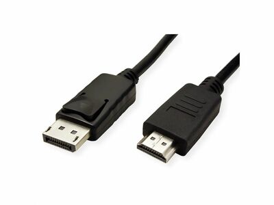Kábel DisplayPort na HDMI M/M 2m, jednosmerný, max. 1920x1200@60Hz, čierny, Roline Green Eco obal