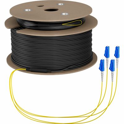 Fiber kábel LC-LC, 100m OS2(9/125µm), Trunk cable U-DQ(ZN)BH  4E, 4x Simplex, čierny/žltý