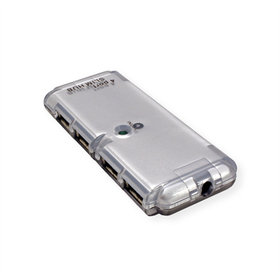 Hub USB 2.0, 4 Port, 4x USB A, MINI, 30cm, sivý