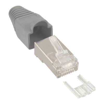 Konektor 8/8 RJ45 cat.5e, FTP+krytka, sivý, 10ks/bal