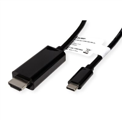 Kábel USB 3.1 Typ C na HDMI M/M 3m, gen.2, 4K@60Hz, čierny