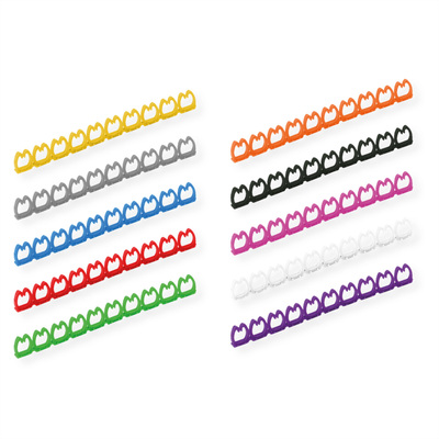 Káblový organizér-rozlišovač/popisovač čísla 0–9 pre priemer od 5mm do 6.5mm, 10 farieb, 100ks/bal