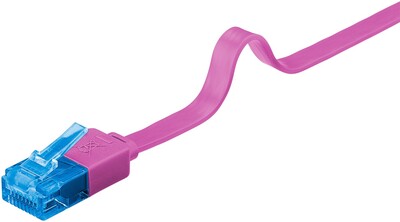 UTP Patchkábel 2m cat.6a, magenta, plochý, Cu