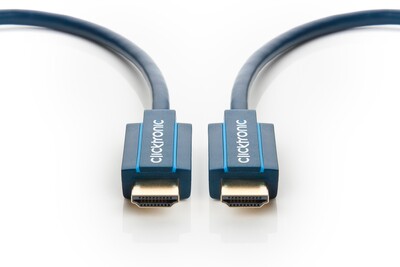 Kábel HDMI M/M 3m, High Speed+Eth, 4K@60Hz, HDMI 2.0, 18G, pozl. konektor, modrý, C