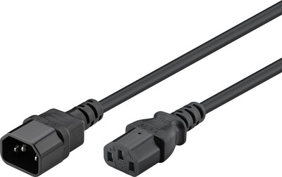 Kábel sieťový 230V predlžovací, C13 - C14, 3.5m, 1.00mm², 10A, čierny