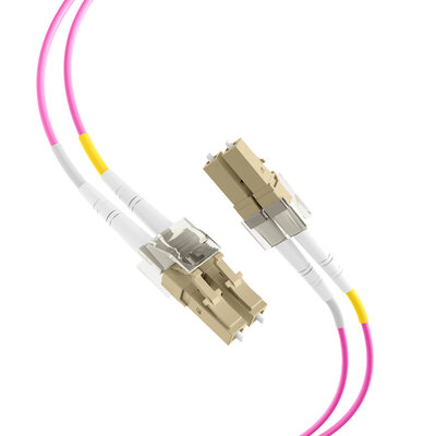 Fiber kábel LC-LC, 50m Duplex OM4(50/125µm), LSOH, 2mm, fialový