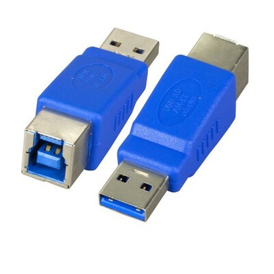 Adaptér USB AM/BF - A samec / B samica, modrý