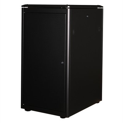 19" Rack na podlahu 22U, 1164x600x800mm (HxWxD), PRO, sklenené dvere, čierny