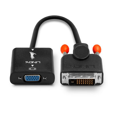 Adaptér DVI-D na VGA, 10cm čierny