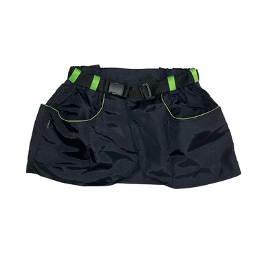 Výcviková sukňa KILT, s 3 vreckami a opaskom, čierna so zeleným olemovaním, M-L §