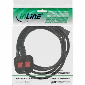 Kábel sieťový 230V, vidlica (BS1363A) UK lomená - C13, 5m, 0.75mm², 5A poistka, čierny