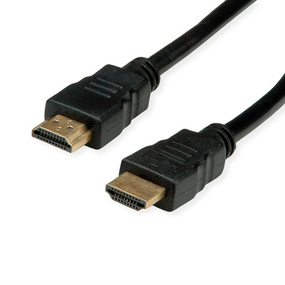 Kábel HDMI M/M 2m, High Speed+Eth, 4K@30Hz, HDMI 1.4, G pozl. kon., čierny, Roline Recycled Material