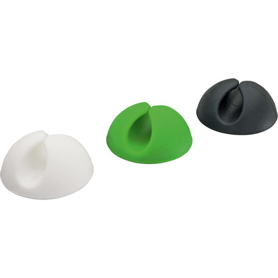 Káblový organizér, samolepiacia príchytka, ⌀10mm, 6ks/bal (2x biely, 2x čierny, 2x zelený)