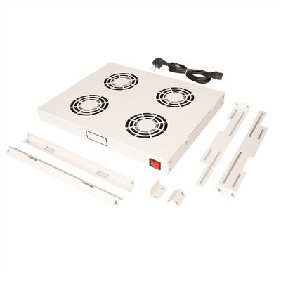 19" Ventilačná jednotka, 4 vetráky, 1U, ON/OFF, sivá
