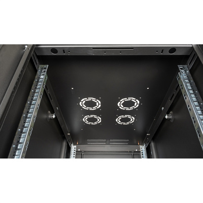 19" Rack na podlahu 42U, 2010x600x1000mm (HxWxD), BASIC, perforované dvere, čierny