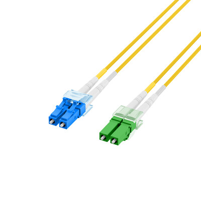 Fiber kábel LC/APC-LC, 3m Duplex OS2(9/125µm), LSOH, 2mm, žltý