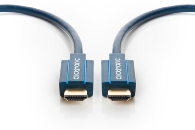 Kábel HDMI M/M 3m, High Speed+Eth, 4K@60Hz, HDMI 2.0, 18G, pozl. konektor, modrý, C