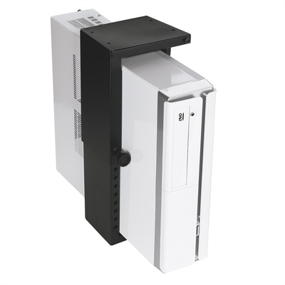 Držiak PC pod dosku stola, do 10kg, pre PC šírké 50-100mm, výška 200-358mm, čierny, MINI