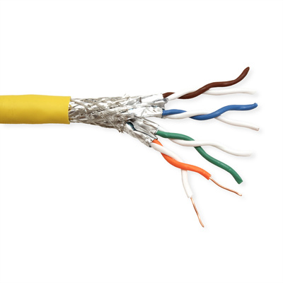 S/FTP (PiMF) drôt LSOH 100m cat.8.1, CPR Eca, AWG22, 2000Mhz, 40GBase-T, žltý, meď
