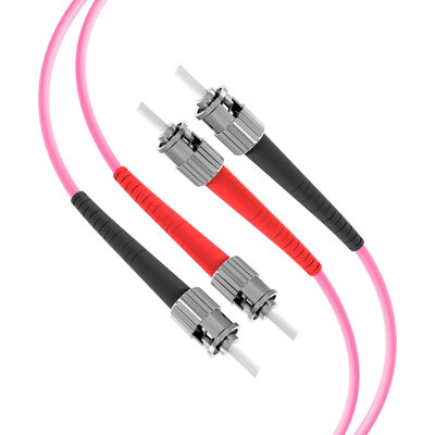 Fiber kábel ST-ST, 7.5m Duplex OM4(50/125µm), LSOH, 3mm, fialový