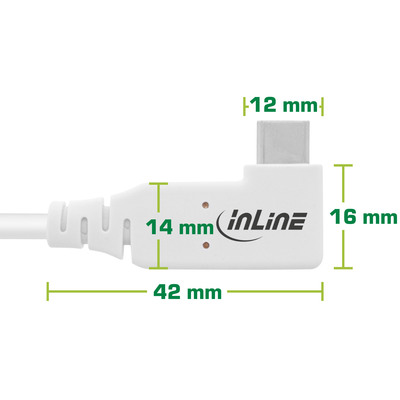Kábel USB 4 Gen 3x2, Typ C CM/CM 1.5m, 40Gbps, PD 240w 48V5A, biely, TPE, zahnutý 90°