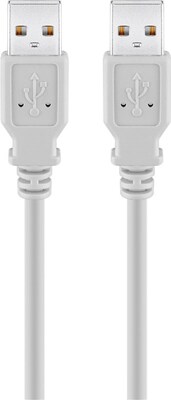 Kábel USB 2.0 A-A M/M 1.8m, High Speed, sivý, LC