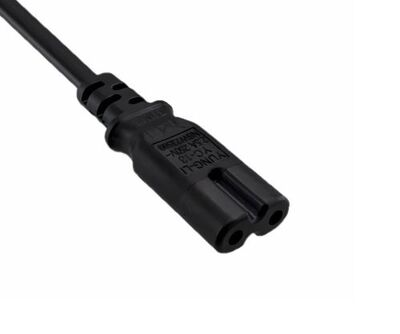 Kábel sieťový 230V, 2pin vidlica (CEE7/16) priama - C7 (2pin), 0.5m, 0.75mm², 2.5A, čierny