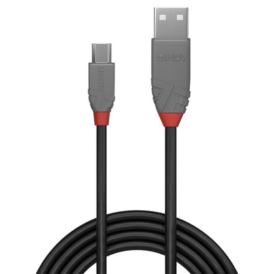 Kábel USB 2.0 A-MICRO-B M/M 2m, High Speed, čierny, Anthra Line