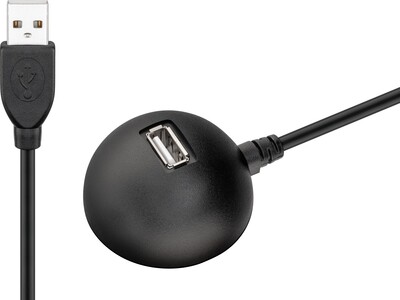 Kábel USB 2.0 A-A M/F 1.5m, High Speed, predlžovací, čierny, ťažítko