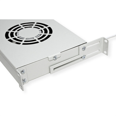 19" Ventilačná jednotka, 2 vetráky, 1U, s termostatom, sivá
