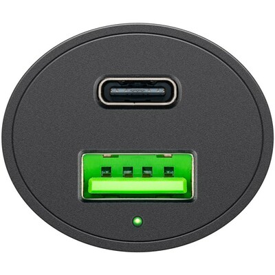 Nabíjačka USB do auta 2port, 1xUSB A, 1x USB Typ C, 3A, 48W, Power Delivery, Fast Charge, čierna