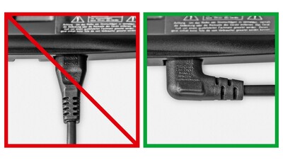 Kábel sieťový 230V, 2pin vidlica (CEE7/16) lomená - C7 (2pin) zahnutý, 5m, 0.75mm², 2.5A, biely