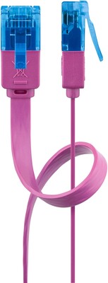 UTP Patchkábel 2m cat.6a, magenta, plochý, Cu