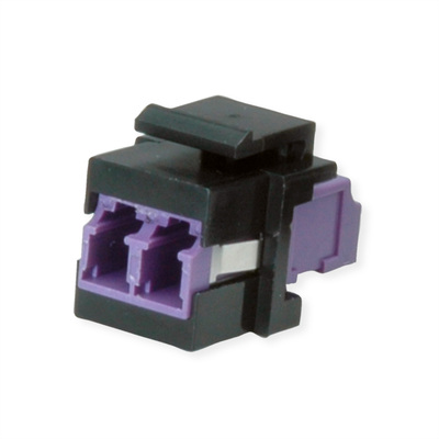 Konektor Keystone LC Duplex F/F, Multimode, OM4, čierny