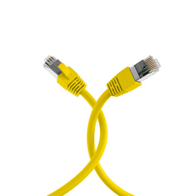 S/FTP (PiMF) Patchkábel LSOH 0.5m cat.8.1, žltý, Cu, 40GBit/s, 2000MHz