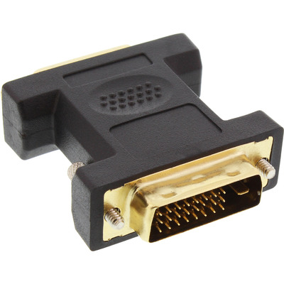 Adaptér DVI-I na DVI-D, priamy, pozl. konektor, čierny