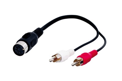 Kábel DIN 5pin/2xCinch F/M 0.2m, čierny