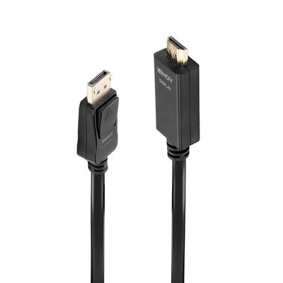 Kábel DisplayPort na HDMI M/M 5m, jednosmerný, 3840x2160@30Hz, čierny, pozl. konektor