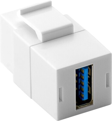 Modul USB 3.0 A/A, Keystone, biely