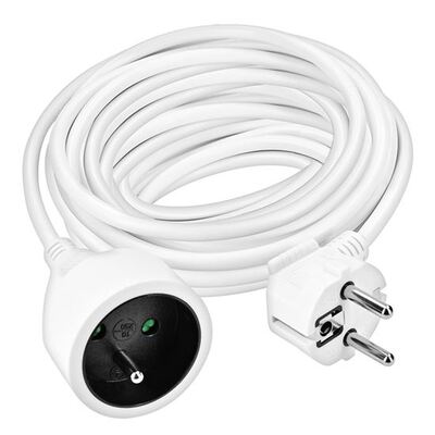 Predlžovačka 10m s 1 zásuvkou, 1.50mm², biela
