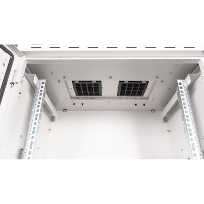 19" Rack na stenu 9U, sivý, 579x600x450mm (HxWxD), RAL7035, IP55, vonkajší, odnímateľné bočnice