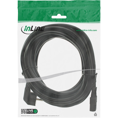 Kábel sieťový 230V, vidlica (CEE7/7) lomená - C13, 10m, 1.50mm², 10A, čierny