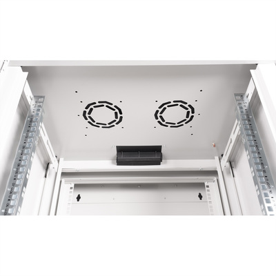 19" Rack na stenu 12U, sivý, 640x600x600mm (HxWxD), RAL7035, PRO, otočný (2-dielny)