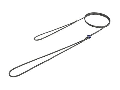 Vodítko výstavné (predvádzacie) s uškom, 3mm/1.4m, s gorálkou Pandora, lanko, pre malé psy, sivé §